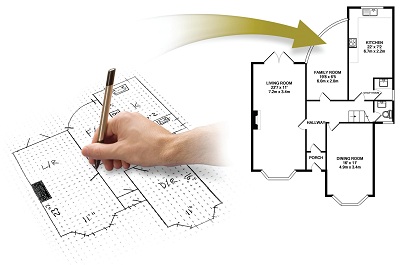 Sketch and fax floor plan