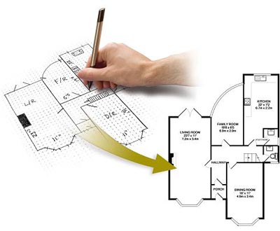 Sketch and fax floor plan